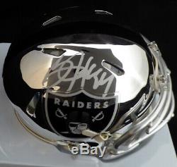 Bo Jackson Autographed Signed Raiders Chrome Speed Mini Helmet Beckett 136196