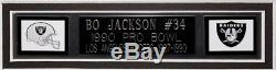Bo Jackson Autographed and Framed Black Raiders Jersey Auto JSA COA (D5-L)