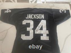 Bo Jackson Autographed signed Custom Black Jersey Raiders Beckett Witness Coa