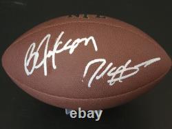 Bo Jackson, Deion Sanders autographed signed football, player holographic auth