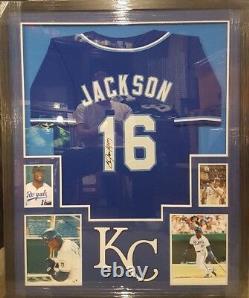Bo Jackson Kansas City Royals Autographed Jersey Custom Framed Jsa Coa