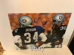 Bo Jackson & Marcus Allen Signed 16x20 Photo Beckett COA Oakland Raiders Mint