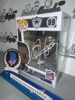 Bo Jackson Raiders Signed Autographed NFL Football Funko Pop-bas Coa Beckett