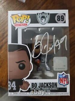 Bo Jackson Raiders Signed Autographed NFL Football Funko Pop-bas Coa Beckett