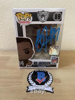 Bo Jackson SIGNED. AUTOGRAPHED. Raiders Funko POP! #89. BECKETT WITNESS COA