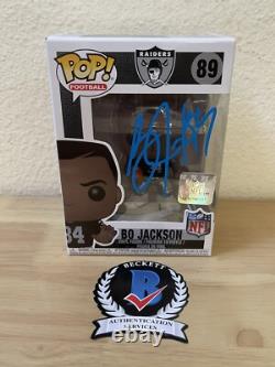 Bo Jackson SIGNED. AUTOGRAPHED. Raiders Funko POP! #89. BECKETT WITNESS COA