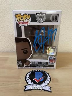 Bo Jackson SIGNED. AUTOGRAPHED. Raiders Funko POP! #89. BECKETT WITNESS COA