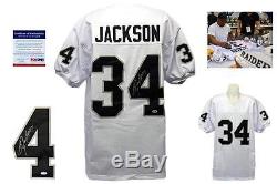Bo Jackson SIGNED White Jersey PSA/DNA Witness Oakland Raiders Autograph