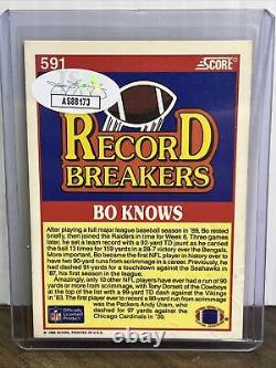Bo Jackson Signed 1990 Score Auto On Card Record Breaker JSA COA Autograph #591