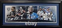 Bo Jackson Signed 36x12 Framed Raiders Royals Pano Photo Collage Autograph BAS