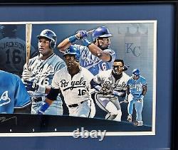 Bo Jackson Signed 36x12 Framed Raiders Royals Pano Photo Collage Autograph BAS