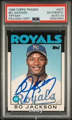 Bo Jackson Signed Autographed 1986 Topps Traded Tiffany #50T Card RC PSA AUTO 10