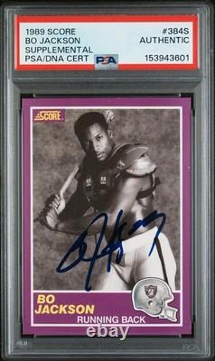 Bo Jackson Signed Autographed 1989 Score Supplemental #384S Card PSA