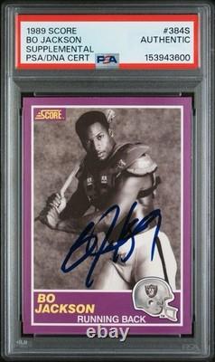 Bo Jackson Signed Autographed 1989 Score Supplemental #384S Card PSA