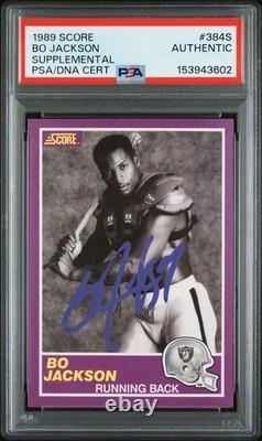 Bo Jackson Signed Autographed 1989 Score Supplemental #384S Card PSA