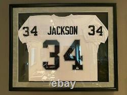 Bo Jackson Signed Autographed Framed White Jersey Jsa Coa Raiders Free Shipping
