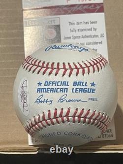 Bo Jackson Signed Autographed, Official MLB Bobby Brown Baseball Jsa Certified