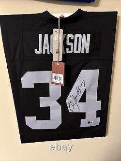 Bo Jackson Signed Autographed Raiders Mitchell & Ness Legacy Jersey Beckett BAS