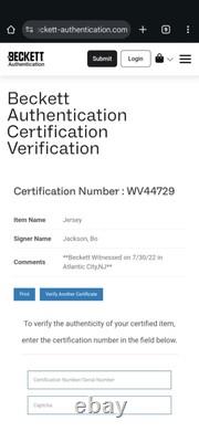 Bo Jackson Signed Autographed Raiders Mitchell & Ness Legacy Jersey Beckett BAS