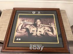Bo Jackson Signed Bo Knows Shoulder Pads Bat 16x20 Photo Tristar Royals Raiders