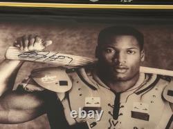 Bo Jackson Signed Bo Knows Shoulder Pads Bat 16x20 Photo Tristar Royals Raiders
