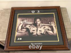 Bo Jackson Signed Bo Knows Shoulder Pads Bat 16x20 Photo Tristar Royals Raiders