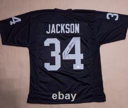 Bo Jackson Signed Custom Oakland Raiders Black Jersey (XL) Beckett COA