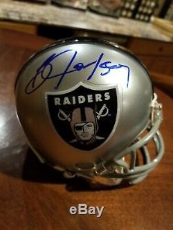 Bo Jackson Signed Raiders Mini Helmet Steiner Sports Numbered Hologram see pics