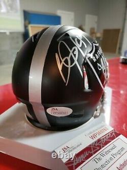 Bo Jackson Signed (autographed) Oakland Raiders BLAZE Mini Helmet JSA cert