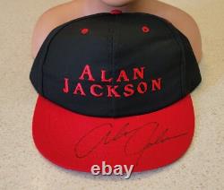 COUNTRY LEGEND ALAN JACKSON Signed Autographed Baseball Hat Black Red NO COA