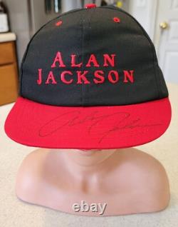 COUNTRY LEGEND ALAN JACKSON Signed Autographed Baseball Hat Black Red NO COA