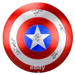 Chris Evans, Samuel L. Jackson, Captain America Cast Autographed EFX Shield