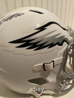 DeSean Jackson Signed Eagles Full Size Matte White Spd Replica Helmet JSA