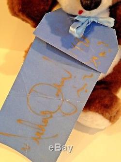 Donation from Micheal Jackson with handwriting signed tag & stuffed animal