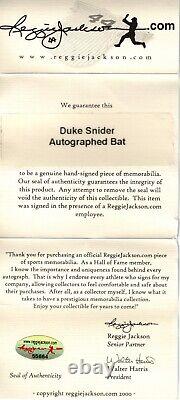 Duke Snider Signed Autographed VERY RARE BLACK Baseball Bat Reggie Jackson COA