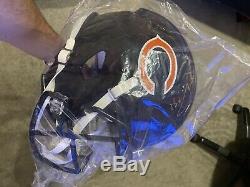 Eddie Jackson Chicago Bears Signed Full Size Helmet 2018 All Pro Orange Auto