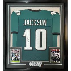 FRAMED Autographed/Signed DESEAN JACKSON 33x42 Philadelphia Green Jersey PSA COA