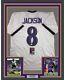 FRAMED Autographed/Signed LAMAR JACKSON 33x42 Baltimore White Jersey JSA COA