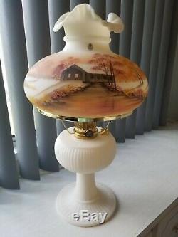 Fenton Limited Edition Aladdin Grand Vertique Lamp Hand Painted by Sue Jackson