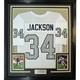 Framed Autographed/Signed Bo Jackson 35x39 Oakland White Football Jersey JSA COA
