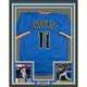 Framed Autographed/Signed Jackson Chourio 35x39 Milwaukee Blue Jersey BAS COA