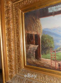 Frank Henry Shapleigh Oil Painting Mt. Washington From Barn Jackson N. H. Signed