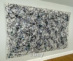 Gigantic Large Abstract Painting Mid Century Modern Jackson Pollock Style Art