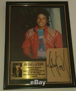 Hand Signed By Michael Jackson With Coa Rare Gold Framed Autographed Display
