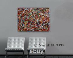 Inspired Jackson Pollock Large Wall Art Abstract painting contemporary Nandita