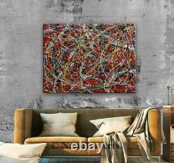 Inspired Jackson Pollock Large Wall Art Abstract painting contemporary Nandita