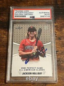JACKSON HOLLIDAY Signed Auto Autographed Perfect Game All American Card PSA