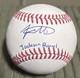 JACKSON MERRILL Autographed OMLB Baseball withJackson Barrel Inscription BECKETT