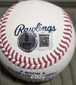 JACKSON MERRILL Autographed OMLB Baseball withJackson Barrel Inscription BECKETT