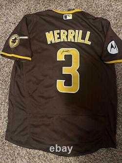 JACKSON MERRILL signed Autographed PADRES custom jersey Size Medium Rookie Star